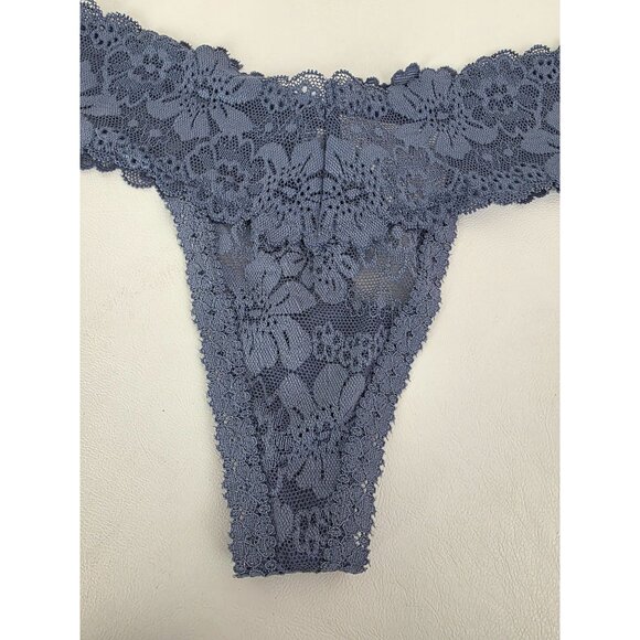 NWT Victoria's Secret Pink Womens Gray Floral Lace Thong Underwear Size S - Picture 3 of 11